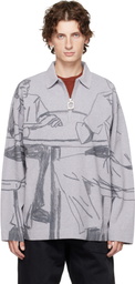 JW Anderson Gray Printed Rugby Polo
