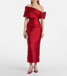 Solace London Mirla off-shoulder satin cocktail dress