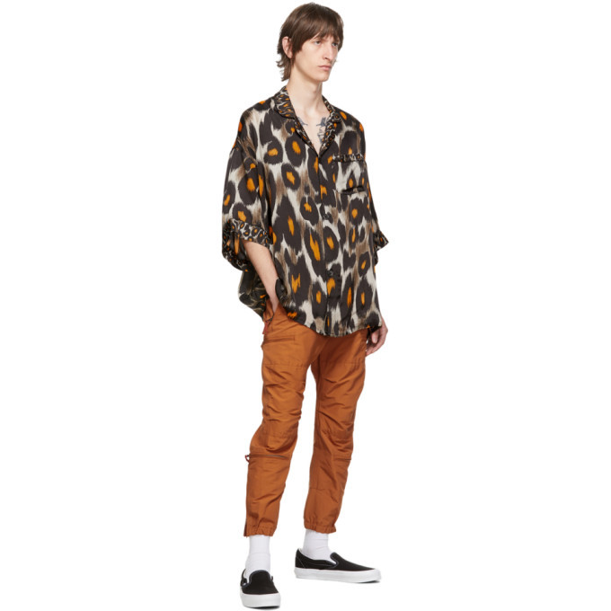 R13 Multicolor Leopard Pyjama Short Sleeve Shirt R13