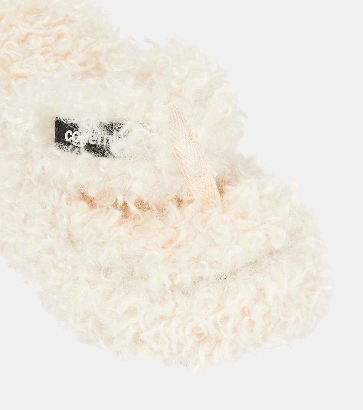 Coperni Faux shearling platform thong sandals