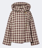Dries Van Noten Gingham hooded cotton puffer jacket