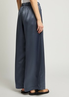 BY Malene Birger Clorella Wide-leg Satin Trousers Blue