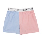 Aries Blue and Red Colorblock Boxers