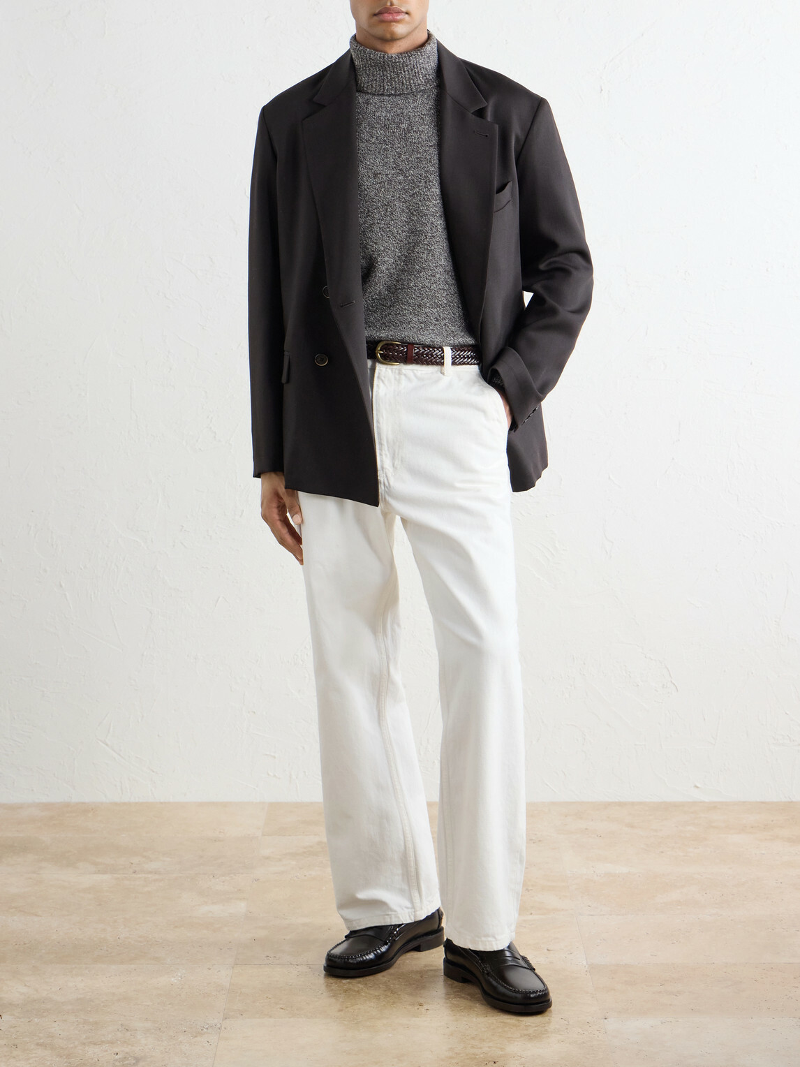 Altea - Wool and Cashmere-Blend Mouliné Rollneck Sweater - Brown