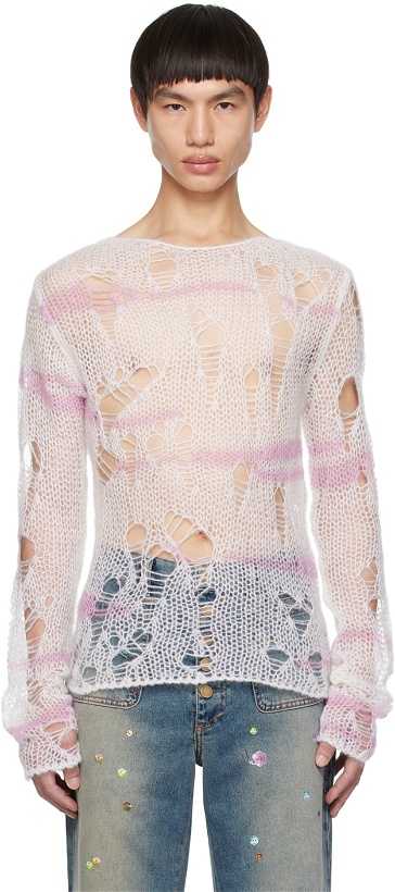 Photo: Acne Studios Off-White Laddered Sweater