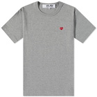 Comme des Garçons Play Men's Red Heart T-Shirt in Grey