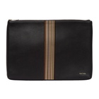 Paul Smith Black Leather Multistripe Document Holder