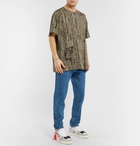 Off-White - Oversized Printed Cotton-Jersey T-Shirt - Green