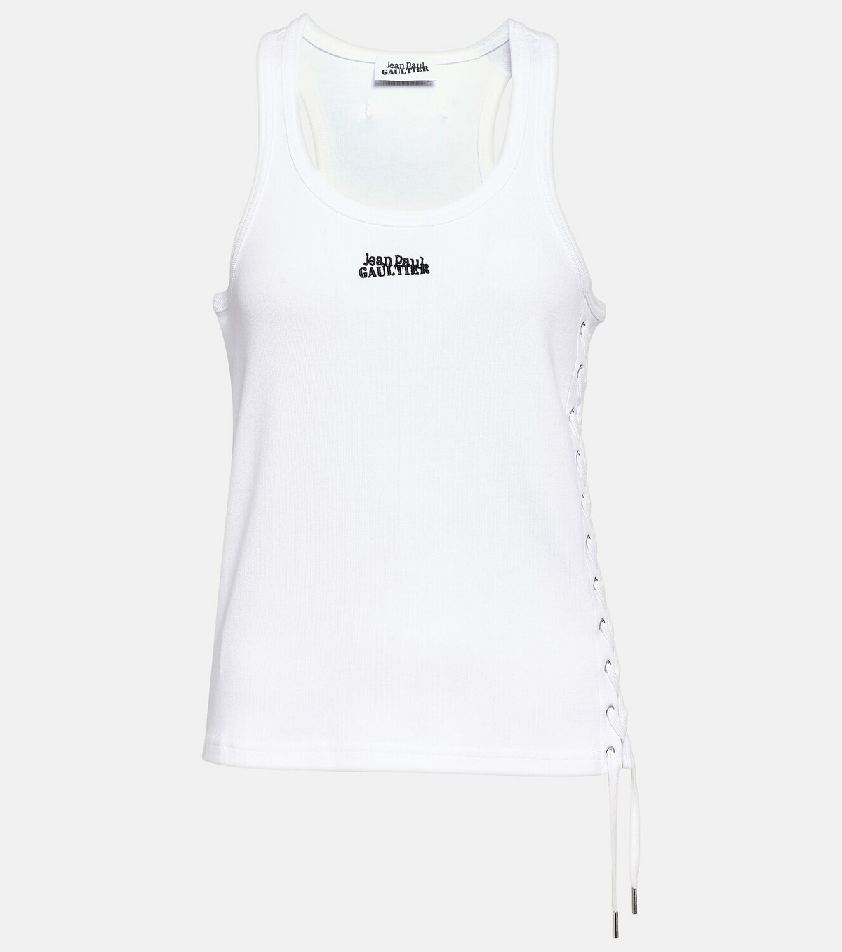 Jean Paul Gaultier Logo lace-up cotton tank top Jean Paul