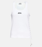 Jean Paul Gaultier Logo lace-up cotton tank top