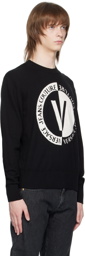 Versace Jeans Couture Black V-Emblem Sweater