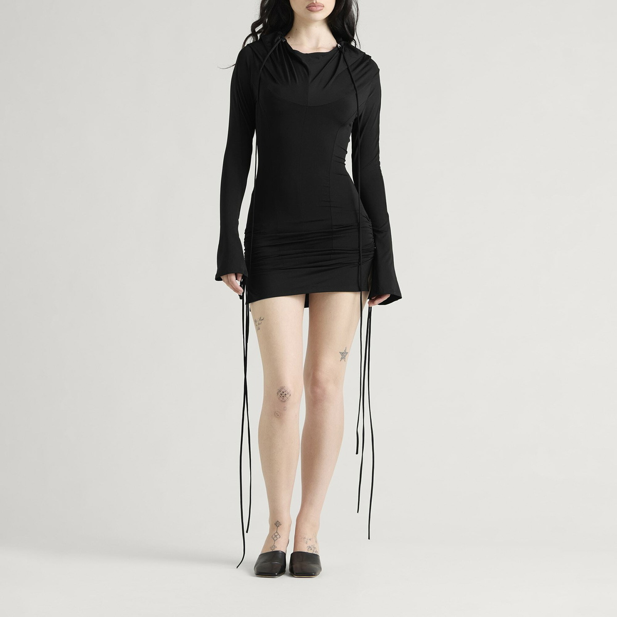 KNWLS Women's CU HOODED DRESS in Black
