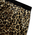 TOM FORD - Velvet-Trimmed Leopard-Print Stretch-Silk Satin Boxer Shorts - Animal print