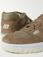 New Balance - 550 Leather-Trimmed Suede and Mesh Sneakers - Brown