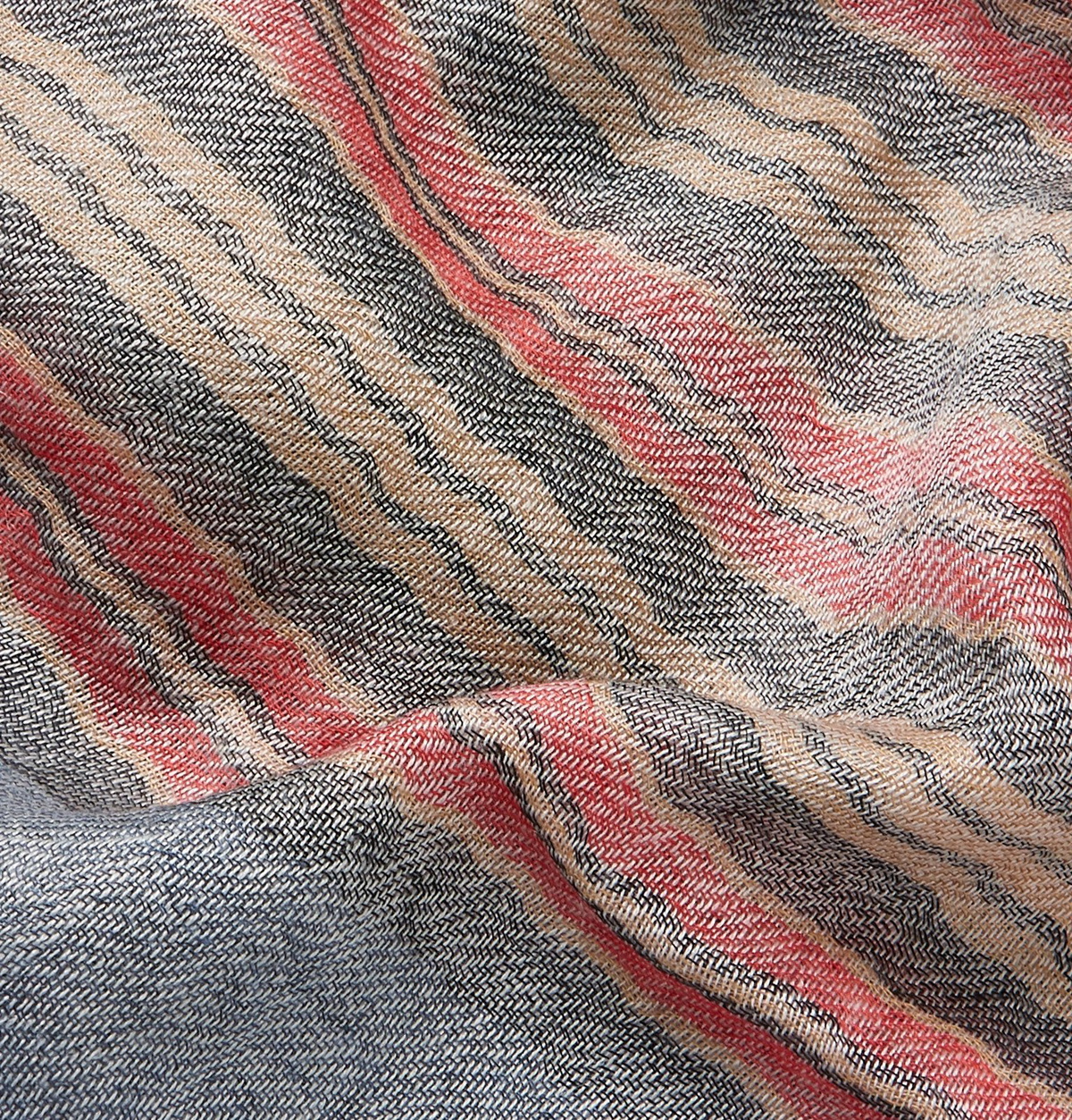 Begg & Co - Staffa Fringed Striped Cashmere and Silk-Blend Scarf - Blue