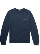A.P.C. - Logo-Print Cotton-Jersey Sweatshirt - Blue