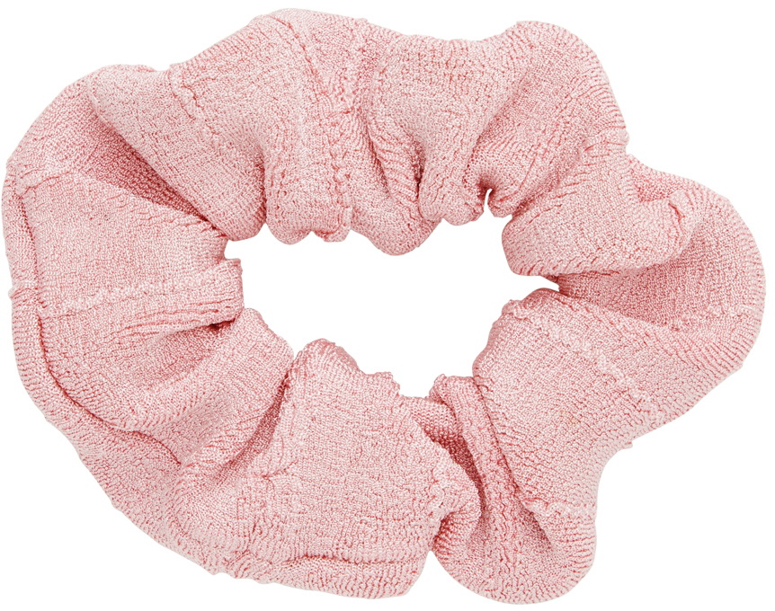 ヘアアクセサリー Hunza G SS24 Light pink fabric scrunchie (SCRUNCHIE BLUSH) Hunza G Light Pink Fabric Scrunchie Hunza G