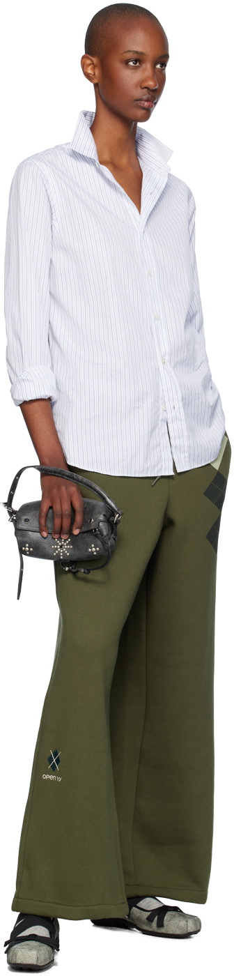 OPEN YY Green Argyle Wide Sweatpants