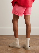 SECOND / LAYER - Straight-Leg Mesh Drawstring Shorts - Pink