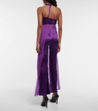 Didu Silk satin split-hem pants