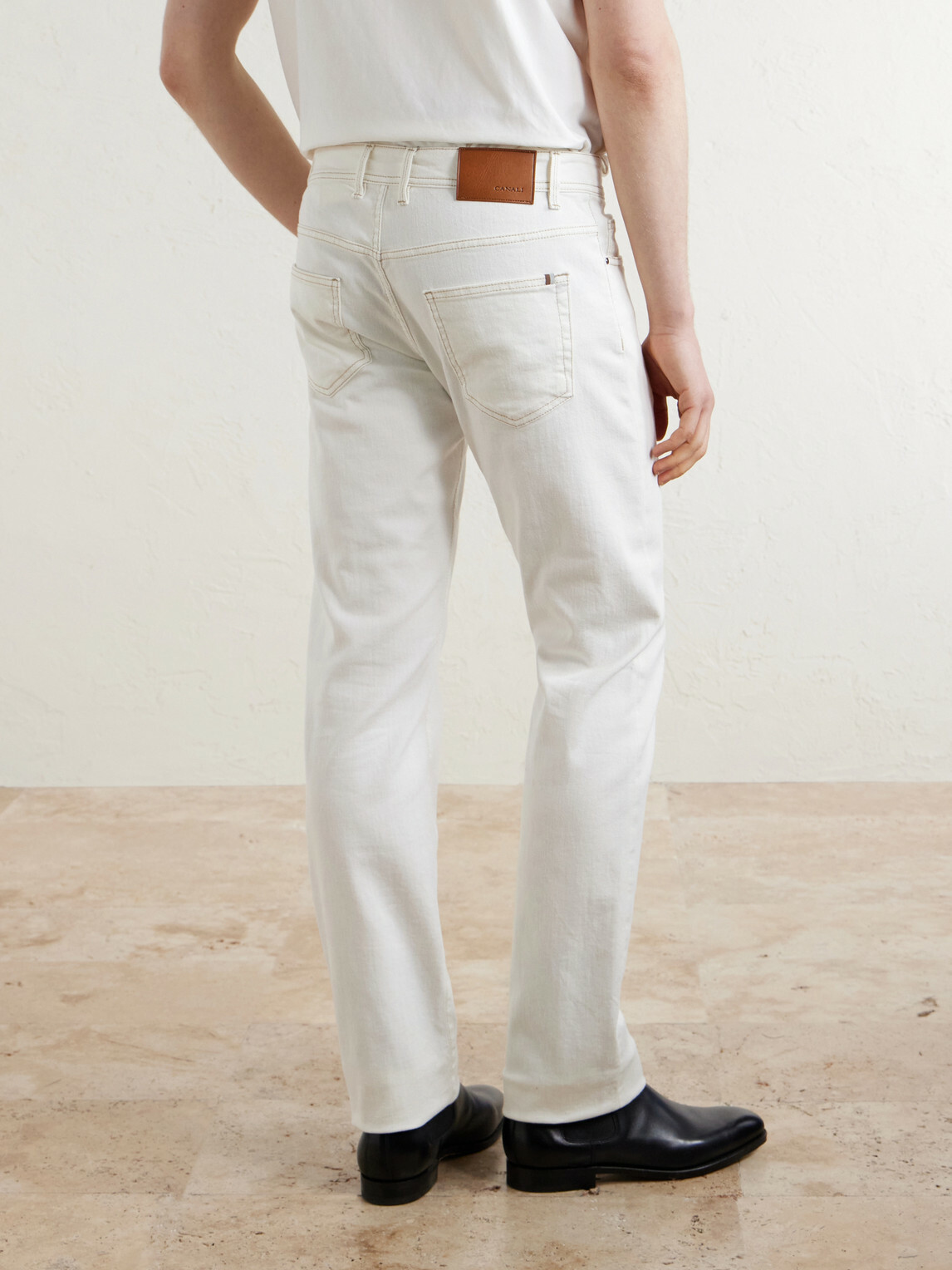 Canali - Slim-Fit Straight-Leg Jeans - White