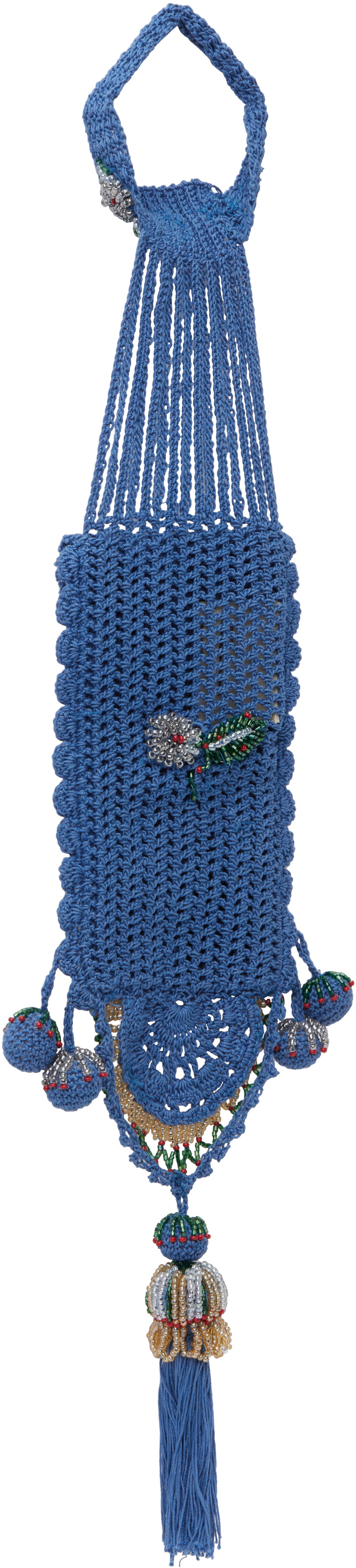 Bode Blue Laurel Crochet Pouch