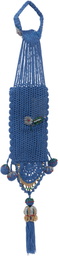 Bode Blue Laurel Crochet Pouch