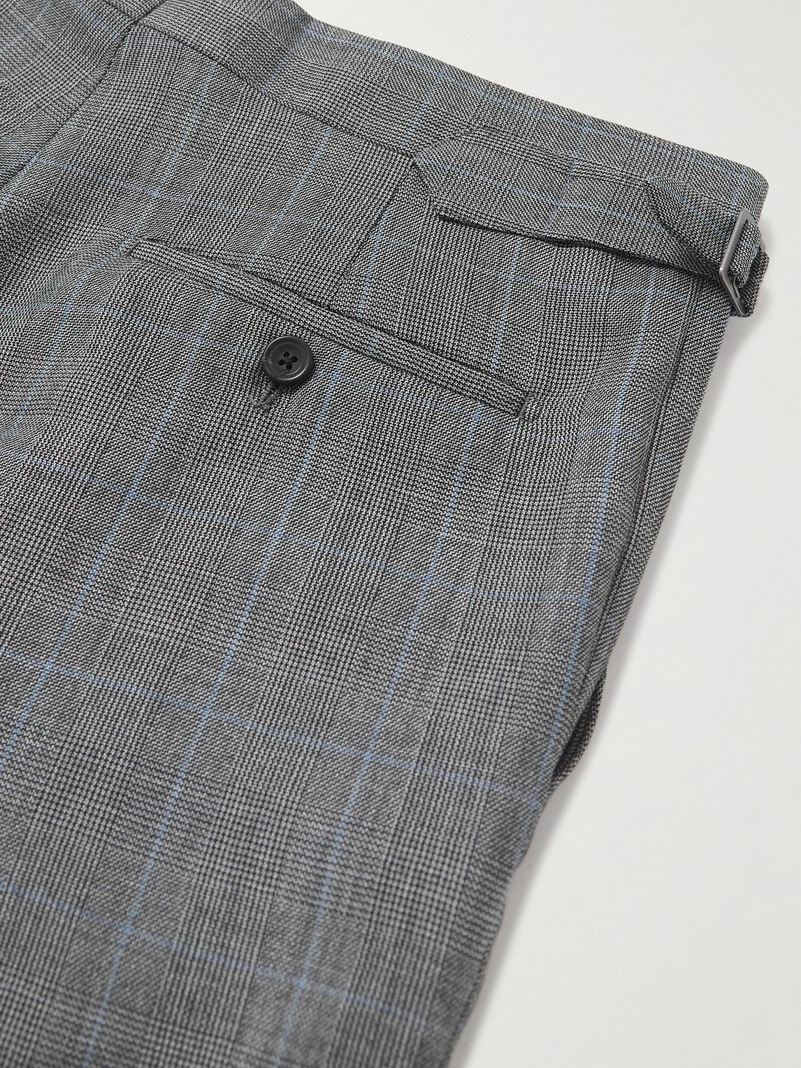 Kingsman - Straight-Leg Prince Of Wales Checked Wool Suit Trousers - Gray  Kingsman