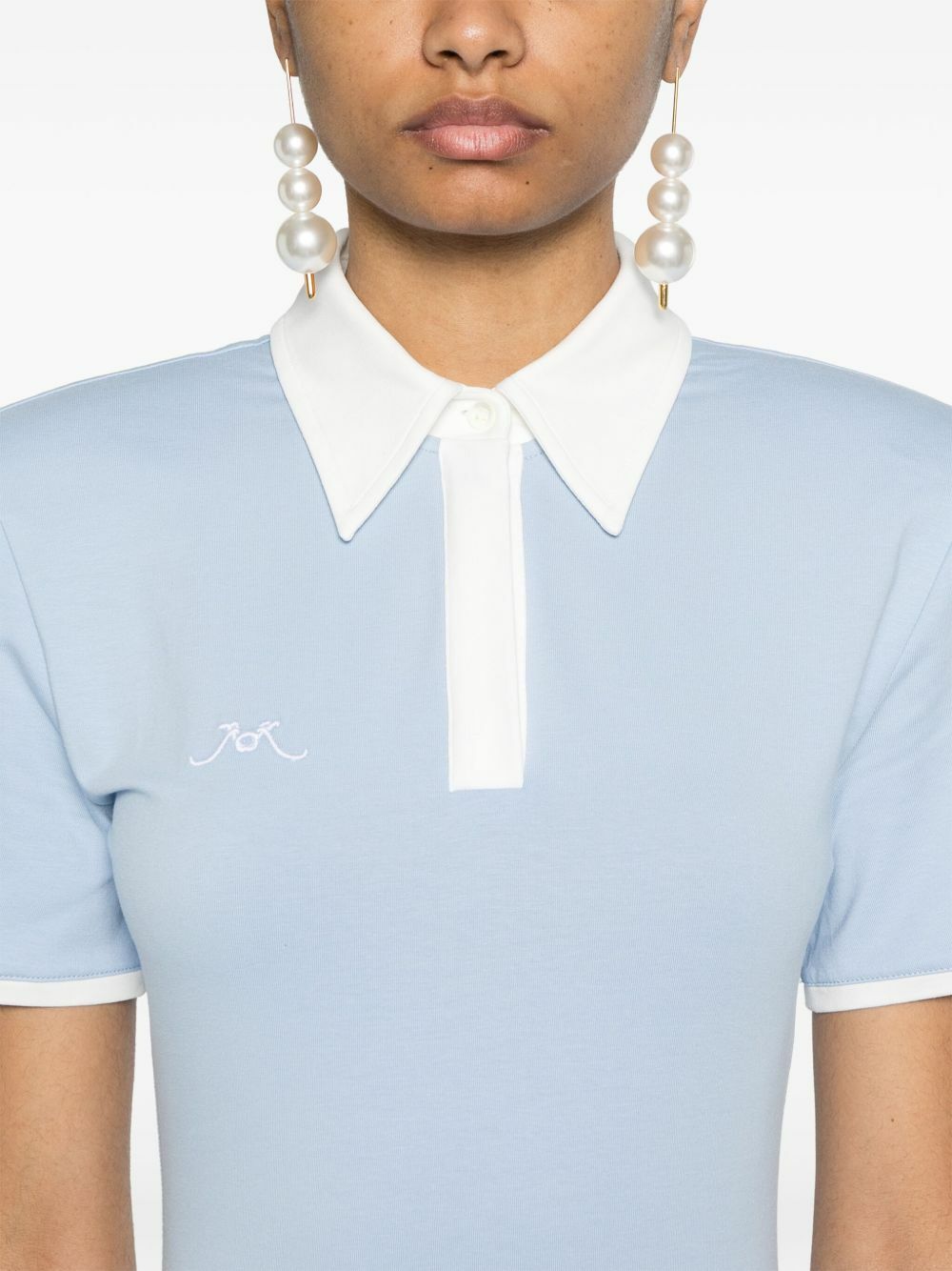 Rowen Rose Embroidered-Logo Polo Dress