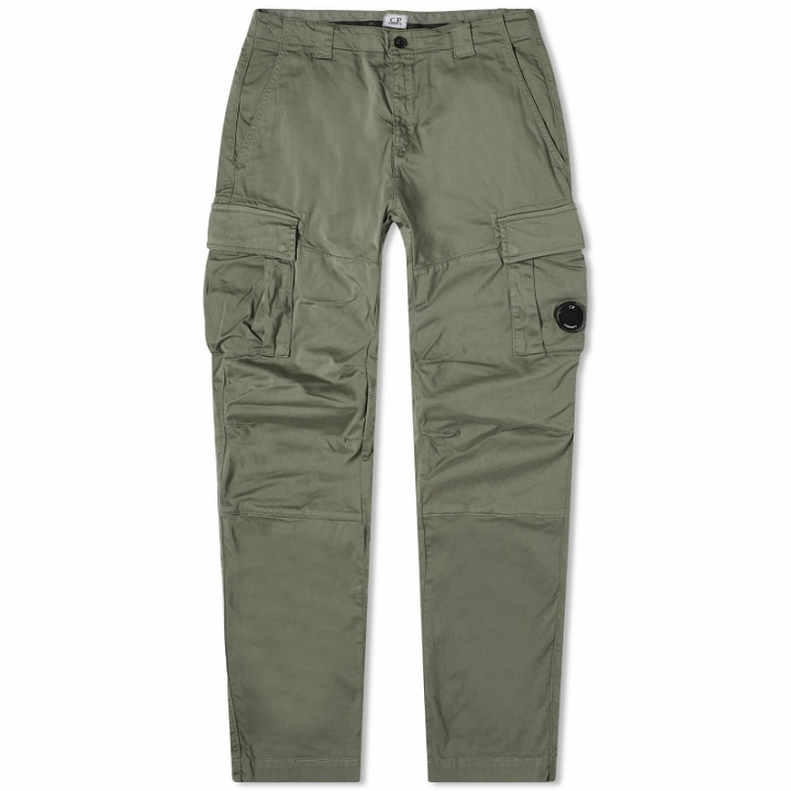 Photo: C.P. Company Men's Stretch Sateen Ergonomic Lens Cargo Pants in Agave Green