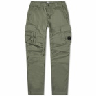 C.P. Company Men's Stretch Sateen Ergonomic Lens Cargo Pants in Agave Green