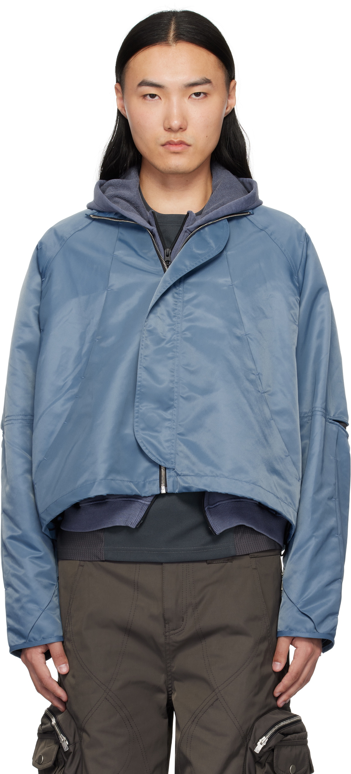 FFFPOSTALSERVICE Blue Hooded Parachute Jacket FFFPOSTALSERVICE