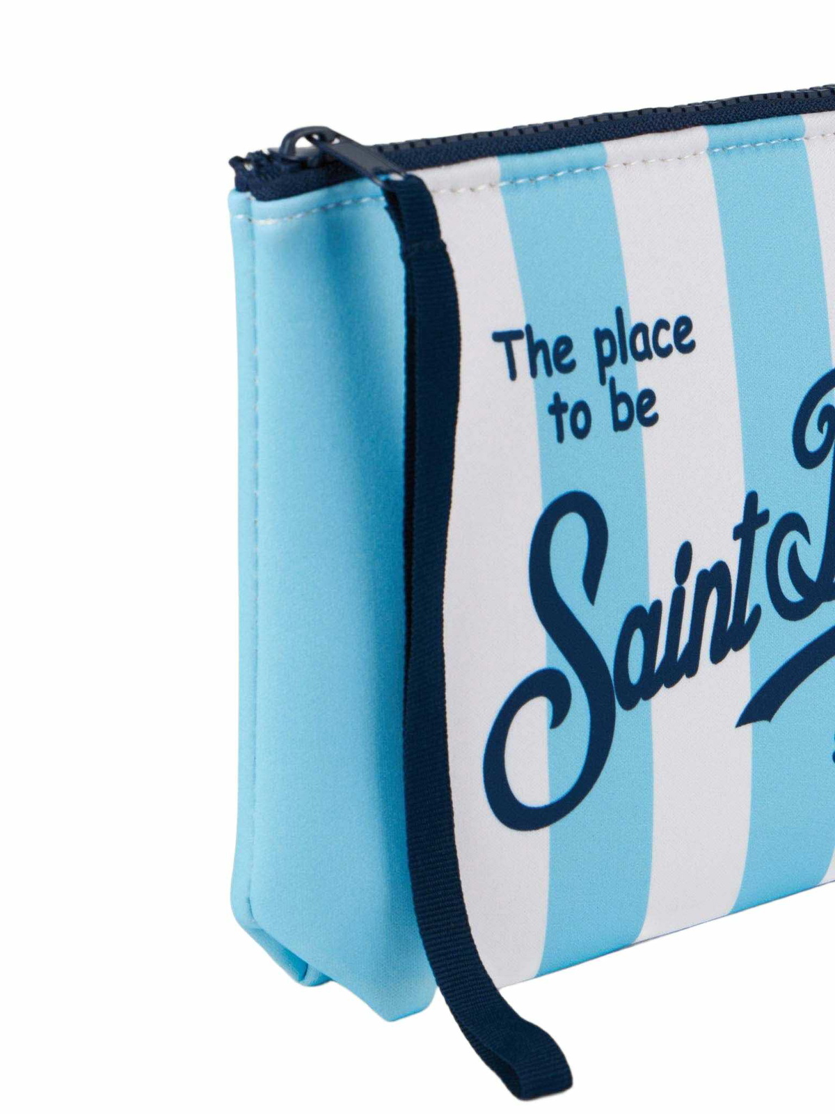 MC2 Saint Barth Aline Scuba Pochette With Light Blue Striped Print