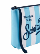 MC2 Saint Barth Aline Scuba Pochette With Light Blue Striped Print