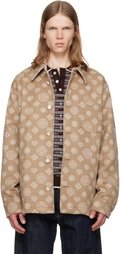 Casablanca Beige Monogram Wool Overshirt