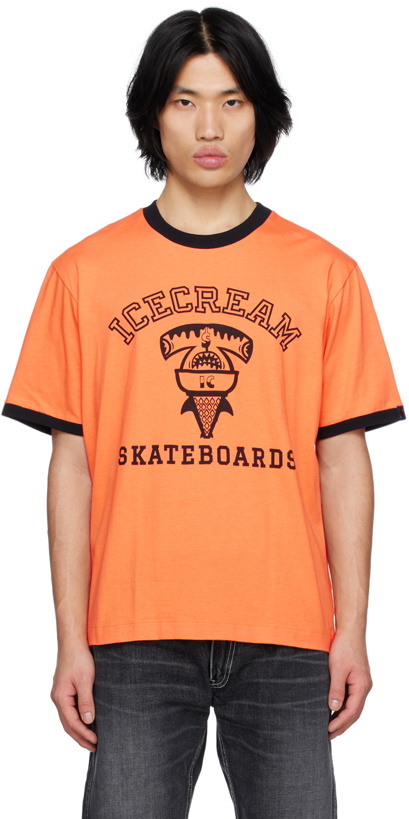 Photo: ICECREAM Orange IC Sharks Ringer T-Shirt