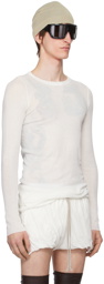 Rick Owens White Rib Long Sleeve T-Shirt
