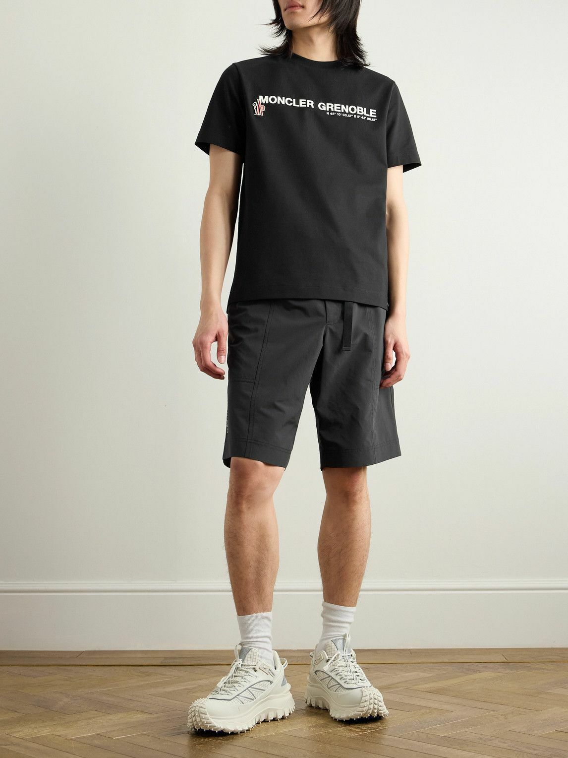 Moncler Grenoble - Day-Namic Straight-Leg Belted Logo-Appliquéd Shell Shorts - Black
