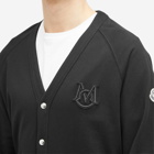 Moncler Men's Tonal Logo Cardigan in Black