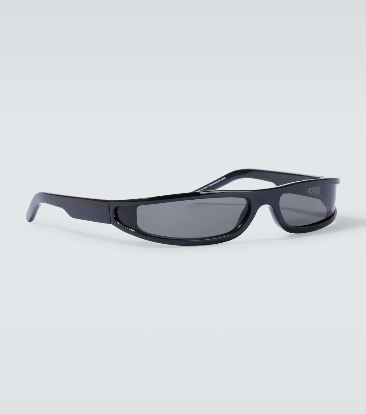 サングラス Rick Owens Rectangular Black Acetate Sunglasses With Silver Rick Owens Rectangular Black Acetate Sunglasses With Silver