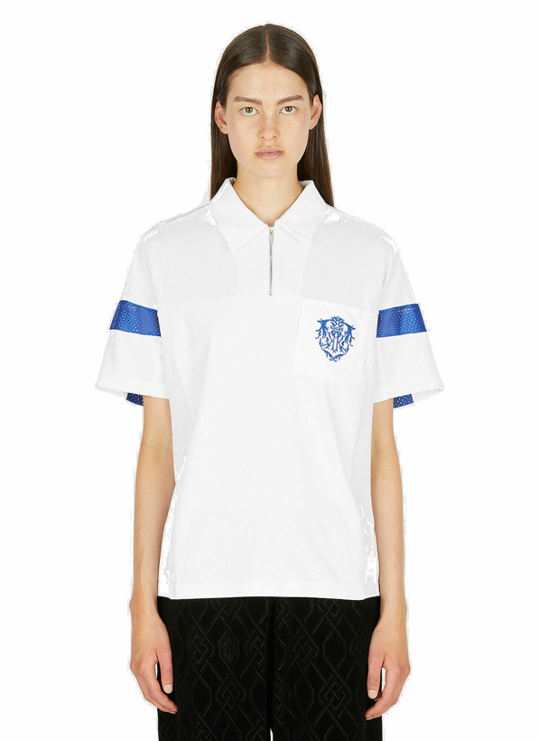 Photo: Embroidered Logo Polo Shirt in White