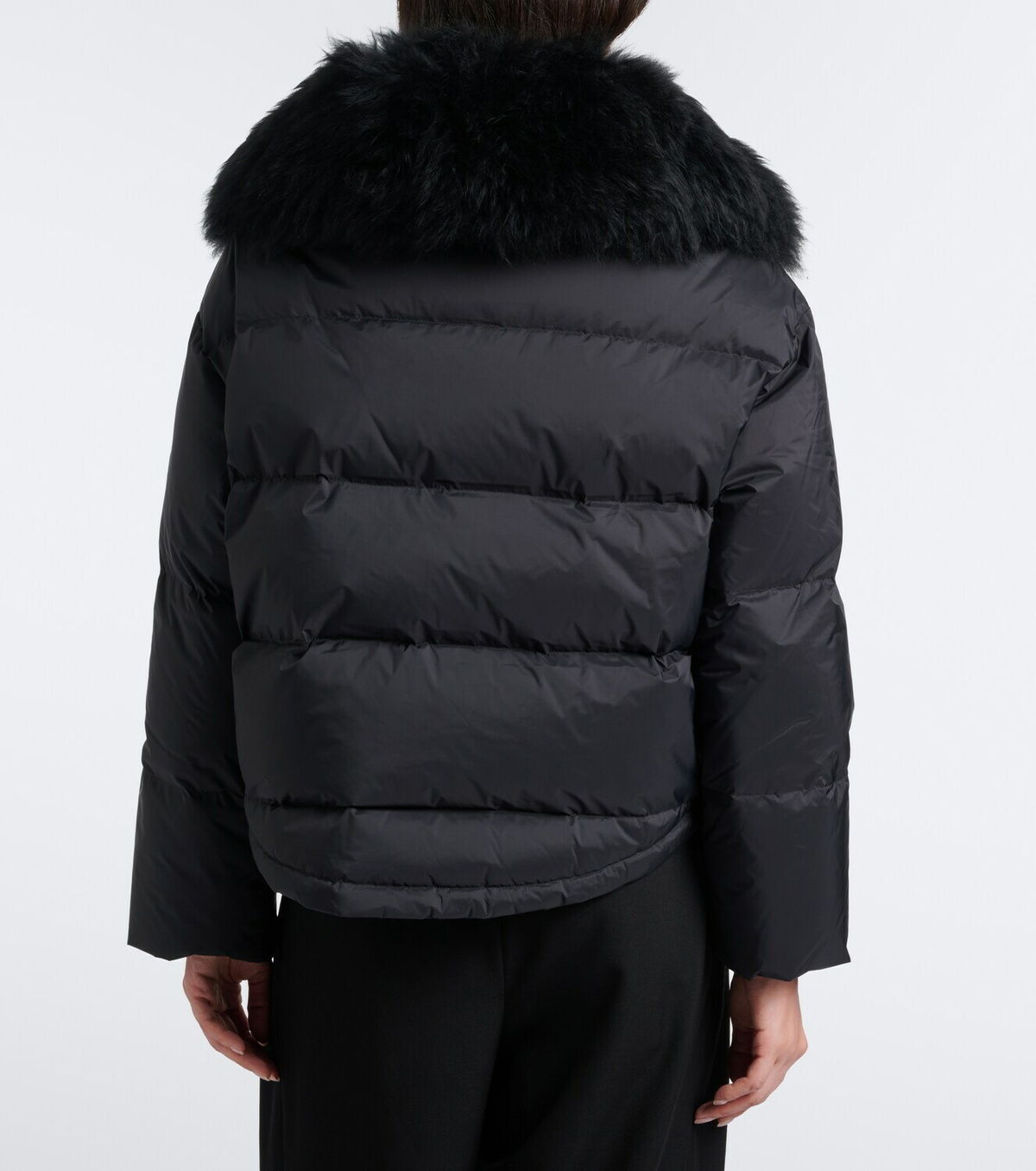 Yves Salomon Doudoune shearling-trimmed down jacket