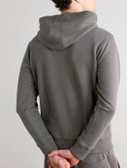 Kingsman - Logo-Embroidered Cotton and Cashmere-Blend Jersey Zip-Up Hoodie - Brown