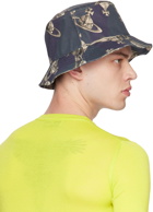 Vivienne Westwood Navy Orb Chain Bucket Hat