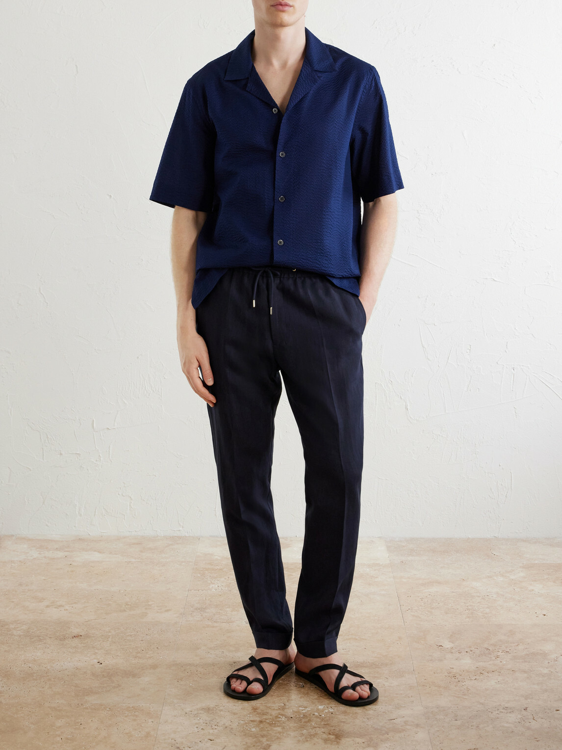 Paul Smith - Camp-Collar Cotton-Seersucker Shirt - Blue