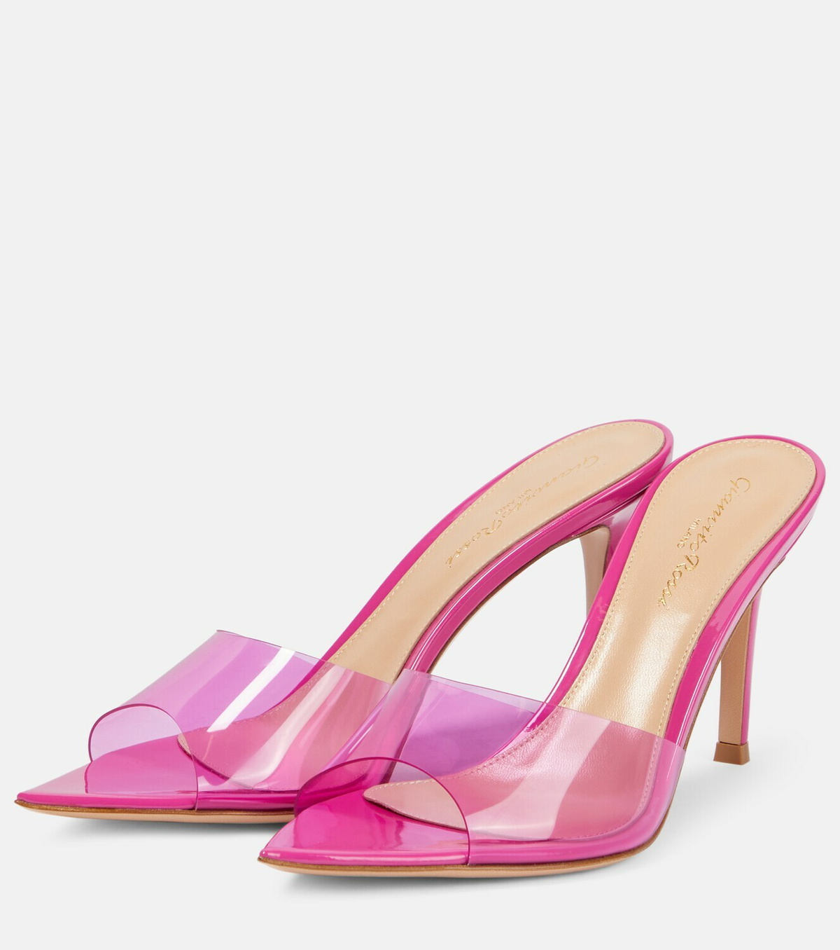 Gianvito Rossi Elle 85 PVC and leather mules Gianvito Rossi