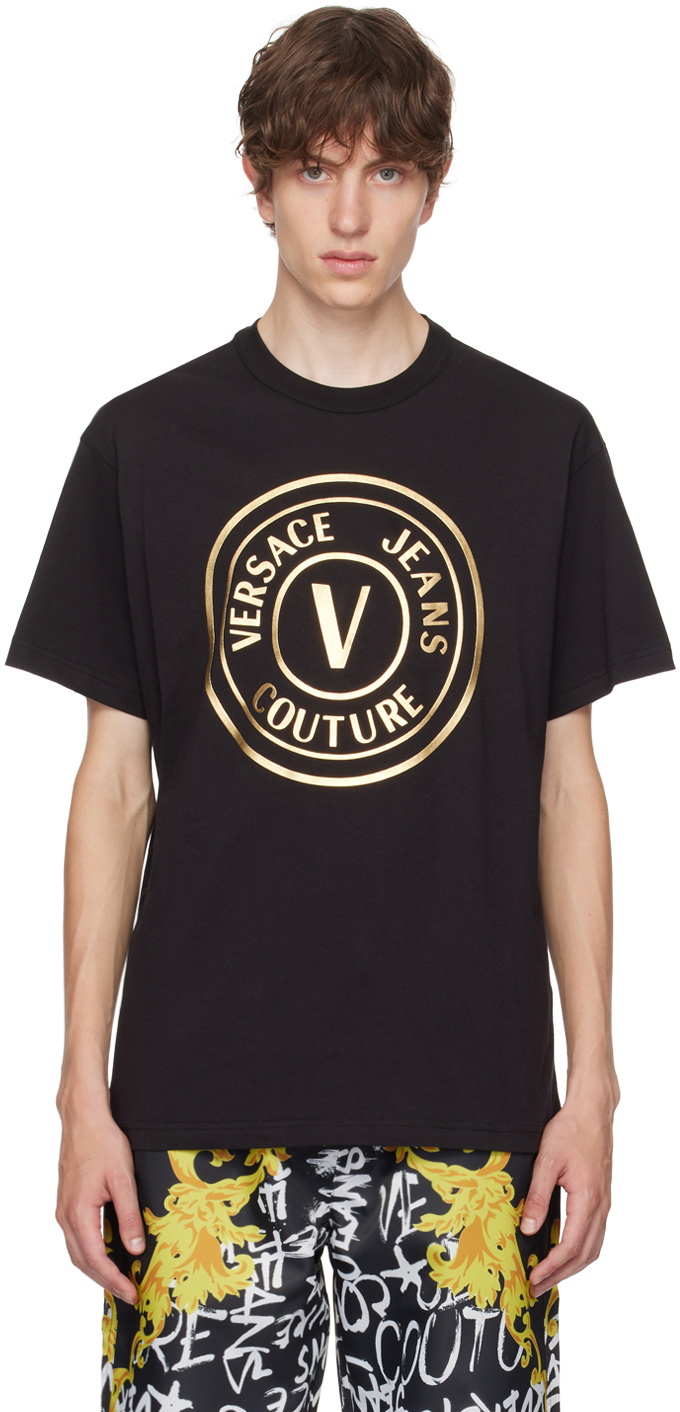 Versace Jeans Couture Black V-Emblem T-Shirt Versace