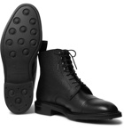 Kingsman - George Cleverley Cap-Toe Pebble-Grain Leather Boots - Black