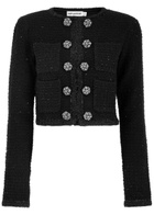 Self-portrait Embellished Bouclé Tweed Jacket Black
