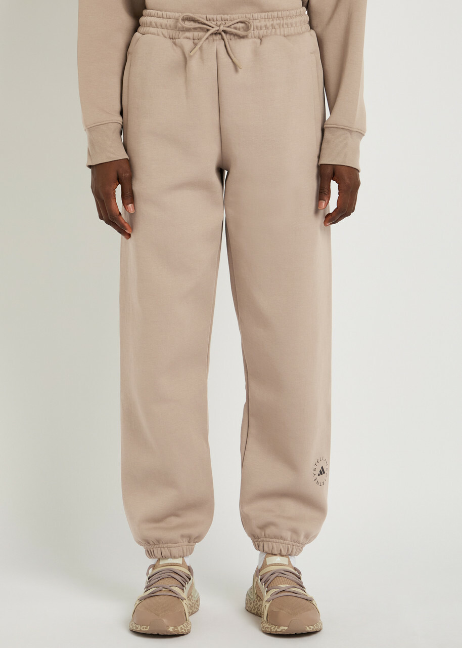 Adidas X Stella Mccartney Logo-print Cotton Sweatpants Brown